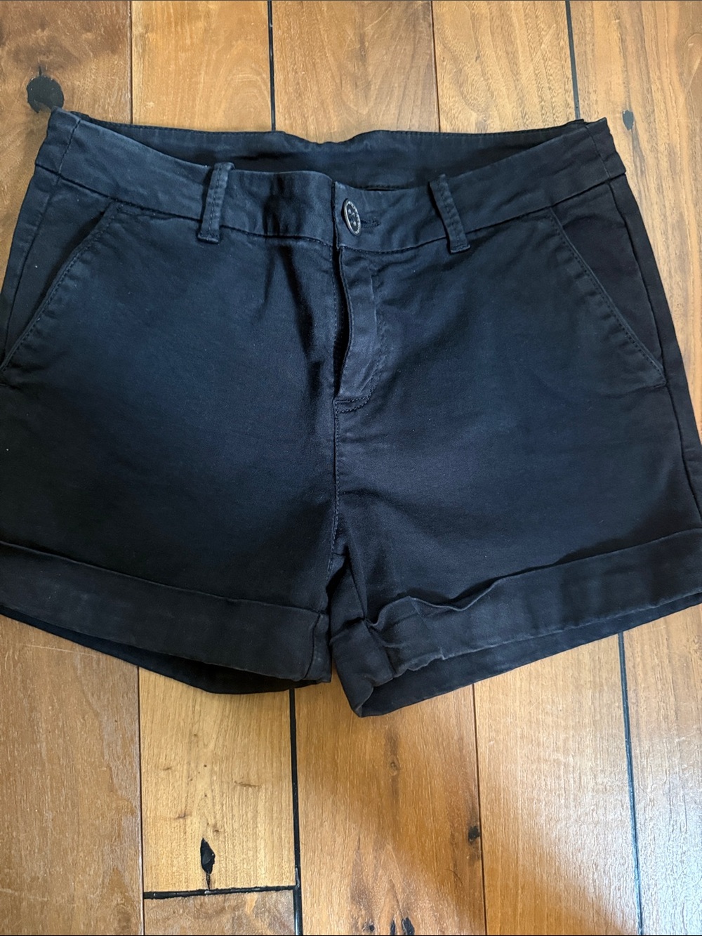 Buffalo David Bitton Black Cuffed Bermuda Shorts Sz 0